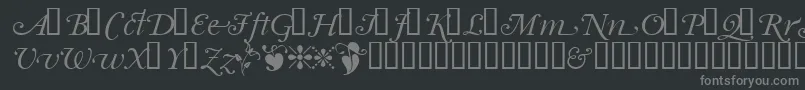 フォントGarrymondrianswashsh – 黒い背景に灰色の文字