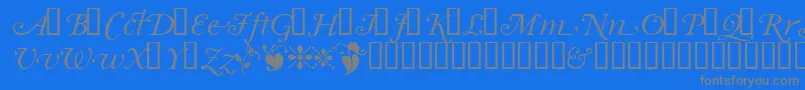 Garrymondrianswashsh-Schriftart – Graue Schriften auf blauem Hintergrund