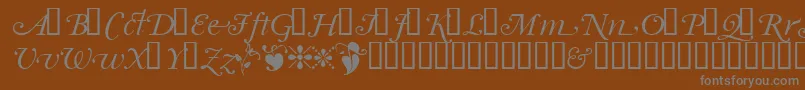 フォントGarrymondrianswashsh – 茶色の背景に灰色の文字
