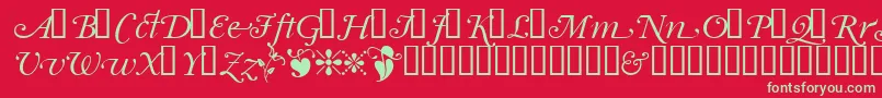 Garrymondrianswashsh Font – Green Fonts on Red Background