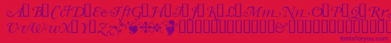 Garrymondrianswashsh Font – Purple Fonts on Red Background