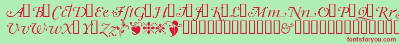 Garrymondrianswashsh Font – Red Fonts on Green Background