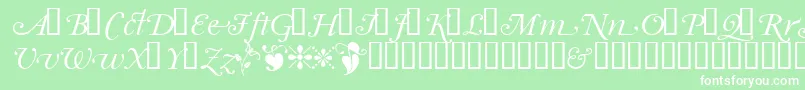 Garrymondrianswashsh Font – White Fonts on Green Background