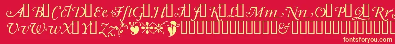 Garrymondrianswashsh Font – Yellow Fonts on Red Background