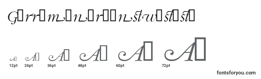 Garrymondrianswashsh Font Sizes