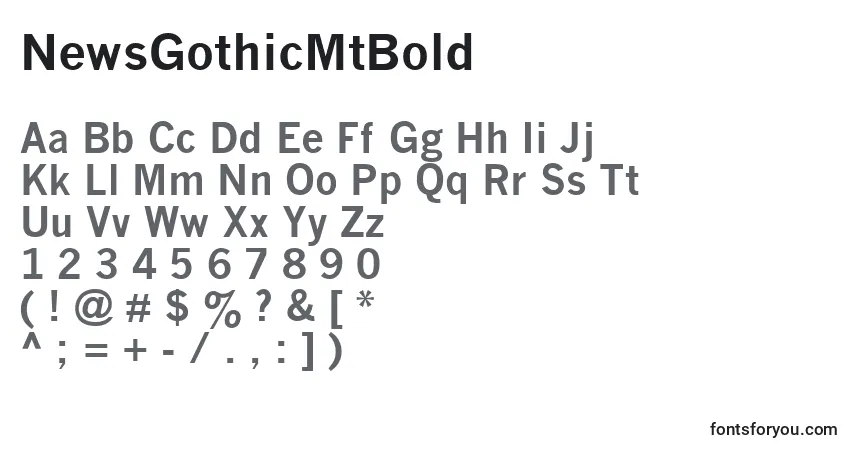 NewsGothicMtBold Font – alphabet, numbers, special characters