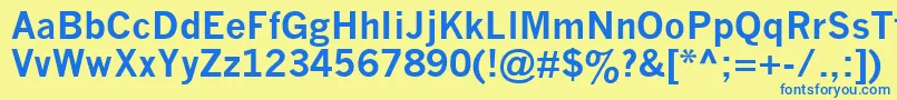 NewsGothicMtBold Font – Blue Fonts on Yellow Background