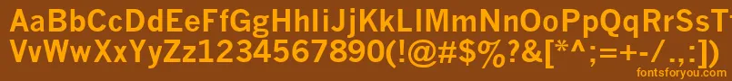 NewsGothicMtBold Font – Orange Fonts on Brown Background