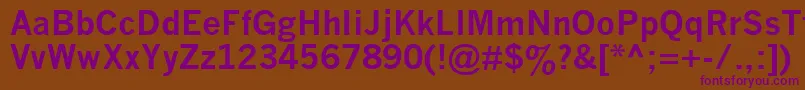 NewsGothicMtBold Font – Purple Fonts on Brown Background