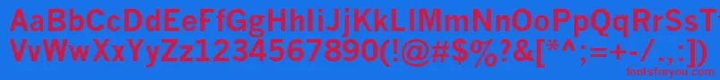 NewsGothicMtBold Font – Red Fonts on Blue Background