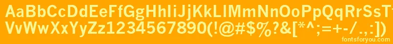 NewsGothicMtBold Font – Yellow Fonts on Orange Background