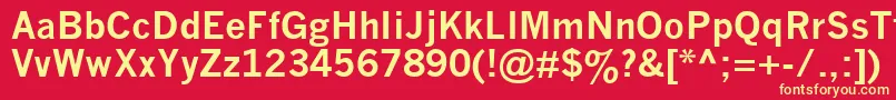 NewsGothicMtBold Font – Yellow Fonts on Red Background