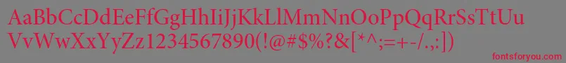 MinionproMediumsubh Font – Red Fonts on Gray Background