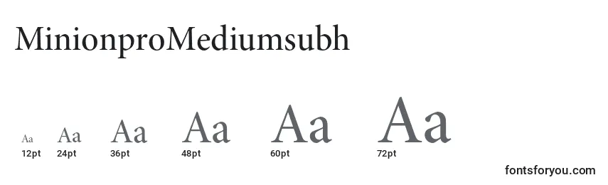 Размеры шрифта MinionproMediumsubh