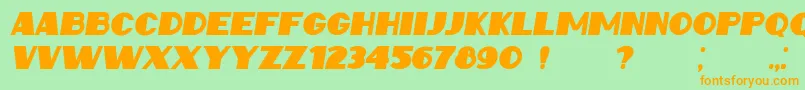 IntransitiveItalic Font – Orange Fonts on Green Background