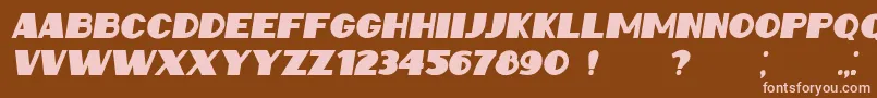 フォントIntransitiveItalic – 茶色の背景にピンクのフォント
