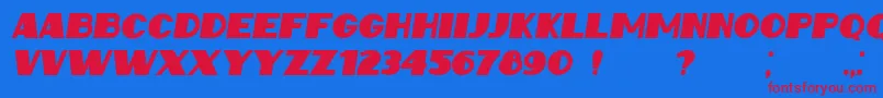 IntransitiveItalic Font – Red Fonts on Blue Background