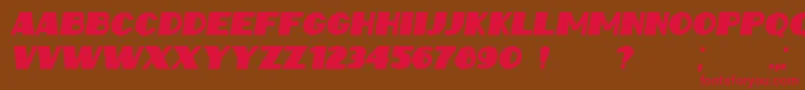 Czcionka IntransitiveItalic – czerwone czcionki na brązowym tle