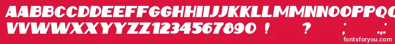 フォントIntransitiveItalic – 赤い背景に白い文字
