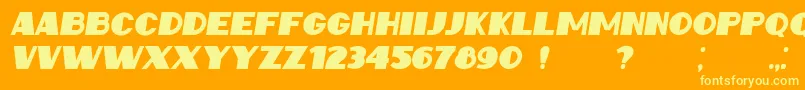 フォントIntransitiveItalic – オレンジの背景に黄色の文字