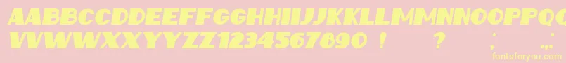 IntransitiveItalic Font – Yellow Fonts on Pink Background