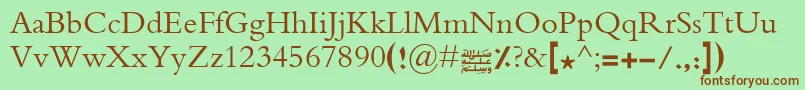 Advertisingbold-Schriftart – Braune Schriften auf grünem Hintergrund