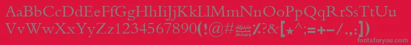 Advertisingbold-Schriftart – Graue Schriften auf rotem Hintergrund