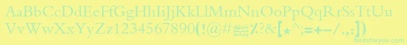 Шрифт Advertisingbold – зелёные шрифты на жёлтом фоне