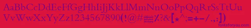 フォントAdvertisingbold – 赤い背景に紫のフォント