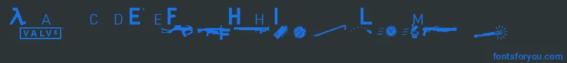 Hl2mp Font – Blue Fonts on Black Background