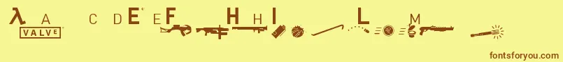 Hl2mp Font – Brown Fonts on Yellow Background