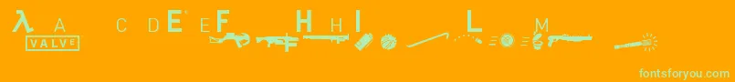 Hl2mp Font – Green Fonts on Orange Background