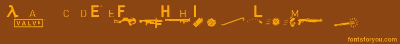 Hl2mp Font – Orange Fonts on Brown Background