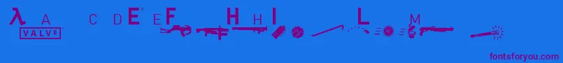 Hl2mp Font – Purple Fonts on Blue Background