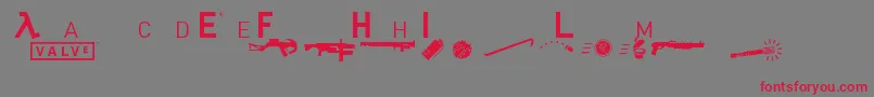 Hl2mp Font – Red Fonts on Gray Background