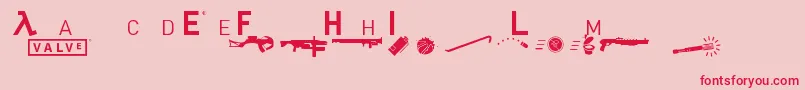 Hl2mp-Schriftart – Rote Schriften auf rosa Hintergrund