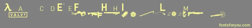 Hl2mp Font – Yellow Fonts on Gray Background