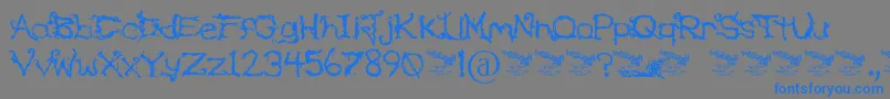 UponTheOvergrowth-Schriftart – Blaue Schriften auf grauem Hintergrund