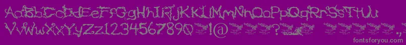 UponTheOvergrowth-Schriftart – Graue Schriften auf violettem Hintergrund