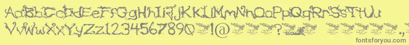 UponTheOvergrowth Font – Gray Fonts on Yellow Background