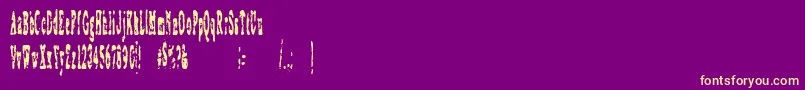 フォントCoagulate – 紫の背景に黄色のフォント