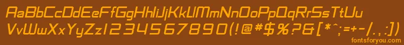 Czcionka SfChaerilidaeOblique – pomarańczowe czcionki na brązowym tle