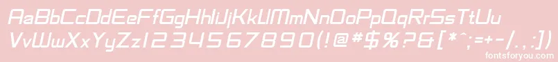 Fonte SfChaerilidaeOblique – fontes brancas em um fundo rosa