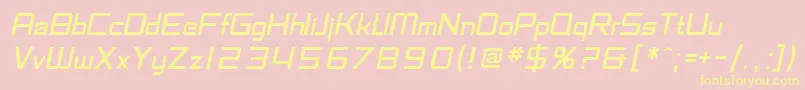 SfChaerilidaeOblique Font – Yellow Fonts on Pink Background