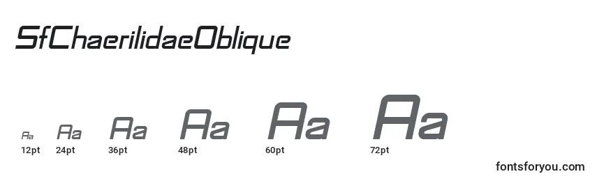 Tamaños de fuente SfChaerilidaeOblique