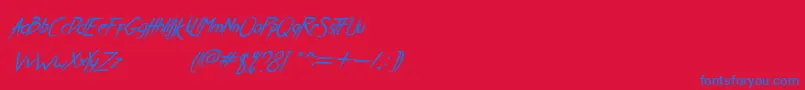 BreatheKarmaItalic Font – Blue Fonts on Red Background