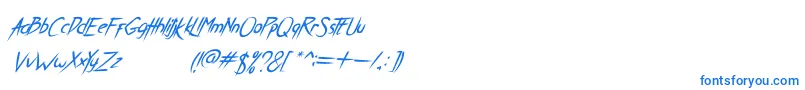 BreatheKarmaItalic-Schriftart – Blaue Schriften