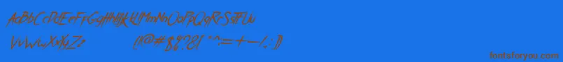 En savoir plus sur la police BreatheKarmaItalic Police BreatheKarmaItalic – polices brunes sur fond bleu