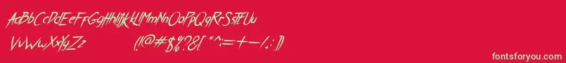 BreatheKarmaItalic Font – Green Fonts on Red Background