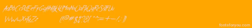 BreatheKarmaItalic-Schriftart – Rosa Schriften auf orangefarbenem Hintergrund